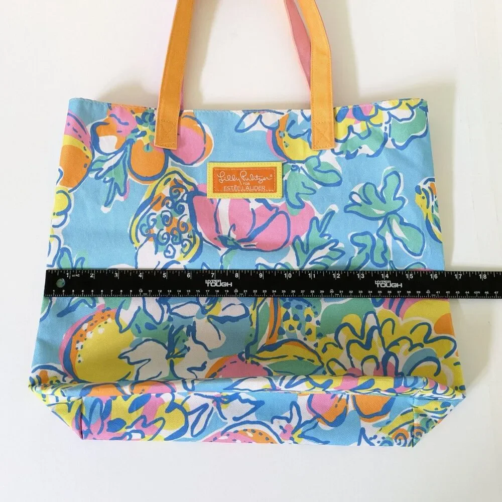 Lilly Pulitzer x Estee Lauder Bright Floral Print Tote Bag Carryall Beach